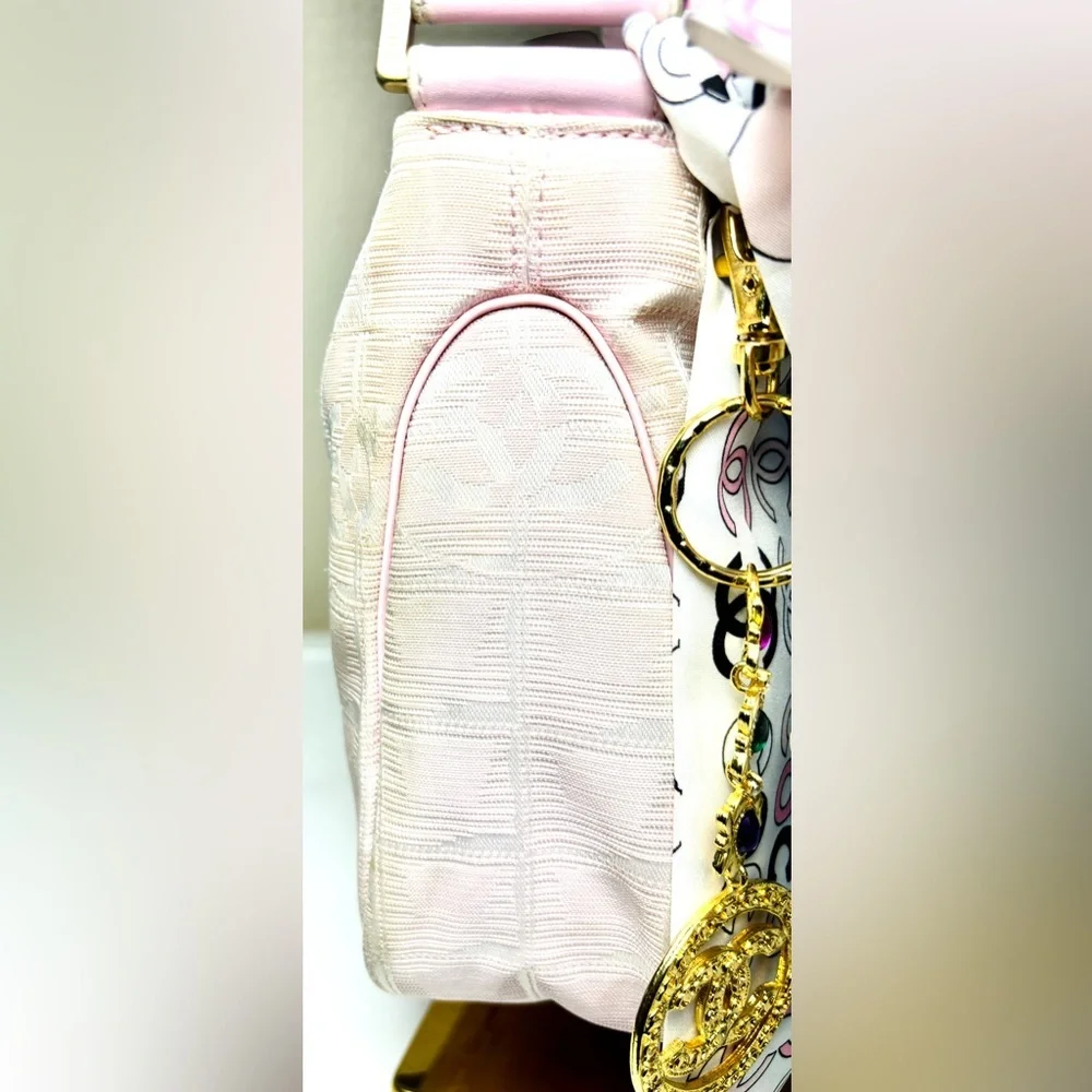 Authentic Chanel New Travel Line Pink Hobo Bag